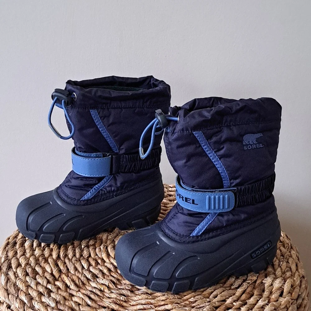 Sorel Youth Snow‎ Flurry Navy/Black Winter Waterproof/Insulated Boots 11